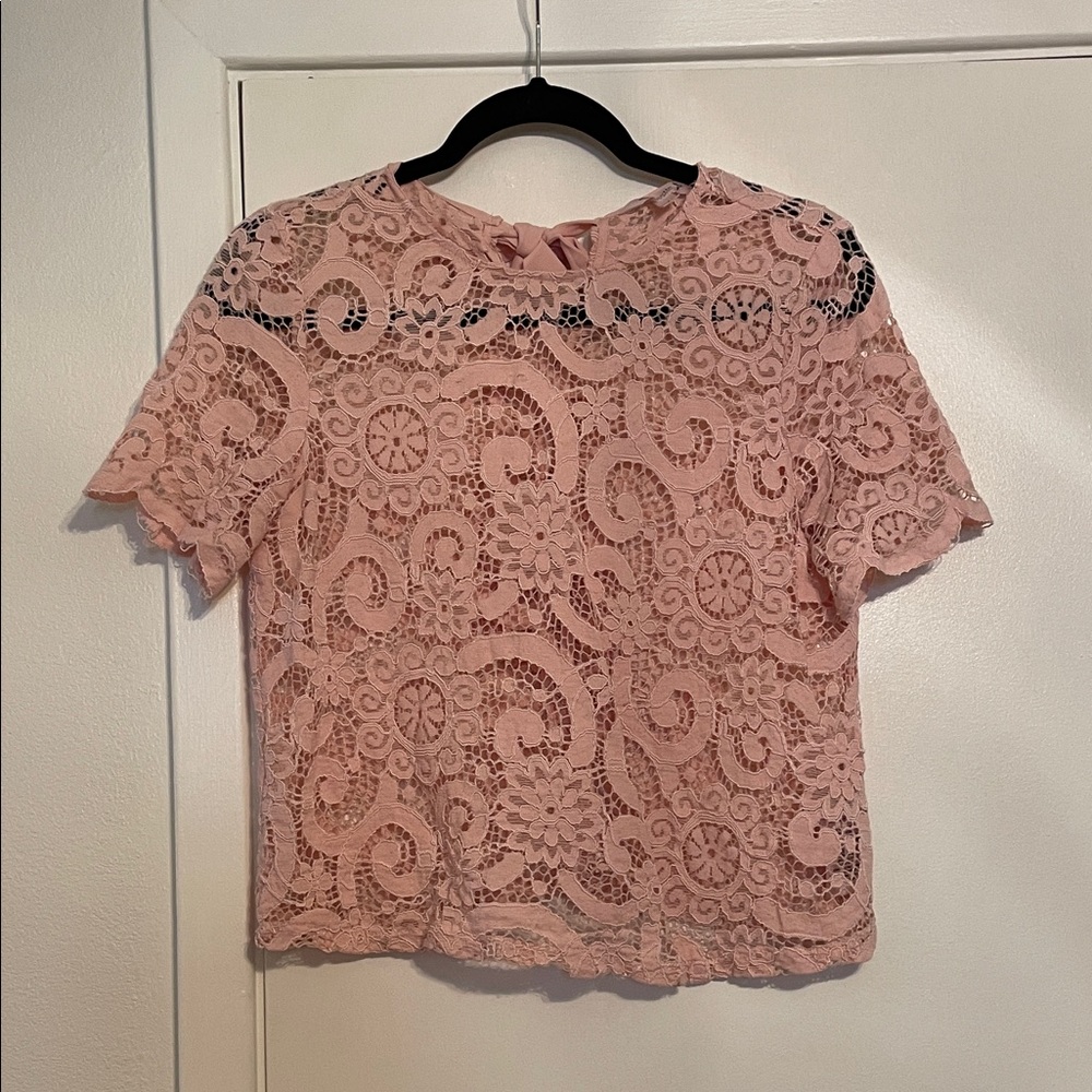 Nanette Lepore Blush Lace Blouse